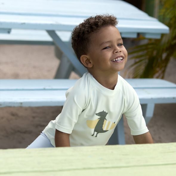 LÄSSIG SPLASH SHORT SLEEVE RASHGUARD CROCODILE SEA FOAM 19-24 MO. - TRIČKA KRÁTKÝ / DLOUHÝ RUKÁV - PRO DĚTI