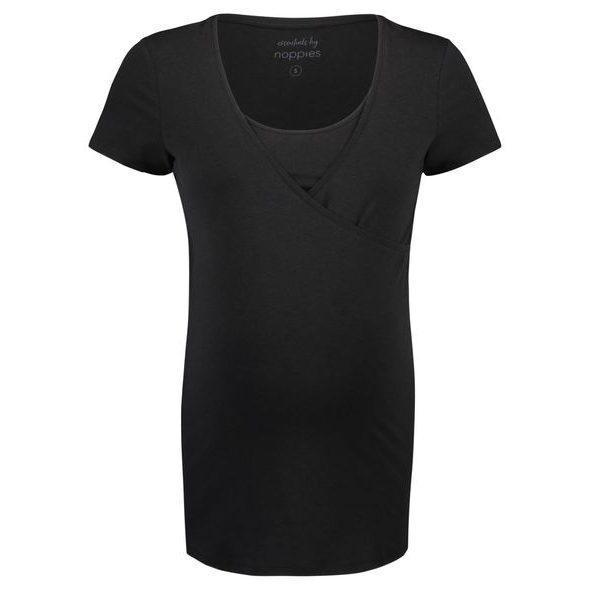 NOPPIES NURSING T-SHIRT ROME BLACK - TĚHOTENSKÁ MÓDA - PRO MAMINKY