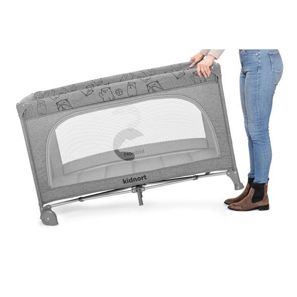 KIDNORT CESTOVNÍ POSTÝLKA KIDNORT IHALIG SVĚTLE ŠEDÁ - CESTOVNÍ POSTÝLKY - SPINKÁNÍ