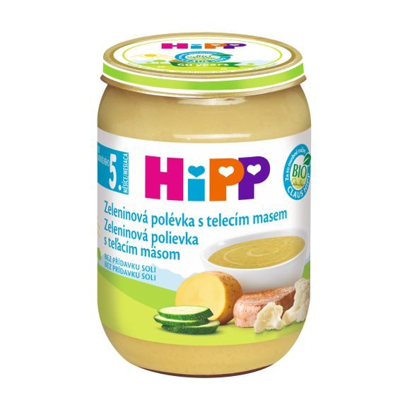 HIPP BIO ZELENINOVÁ POLÉVKA S TELECÍM MASEM - MASO/ZELENINA - KRMENÍ