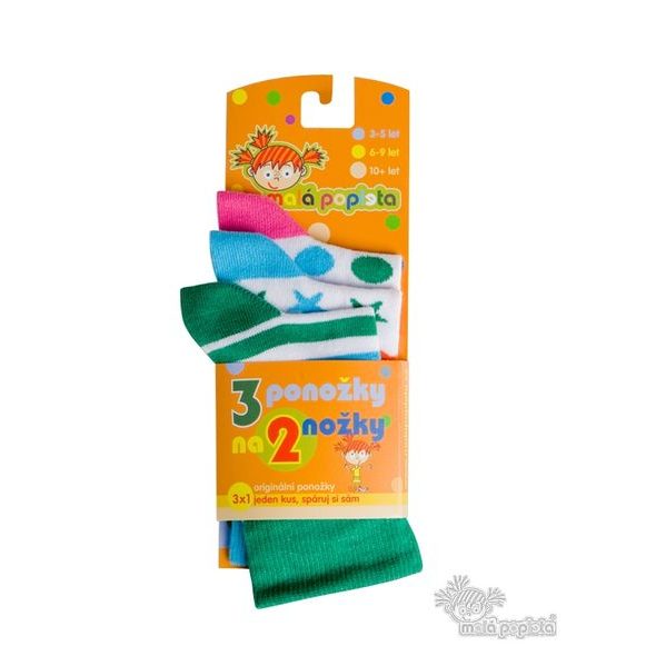 MALÁ POPLETA 3 KS DESIGNOVÝCH PONOŽEK PRO HOLKY - PONOŽKY A PUNČOCHY - PRO DĚTI