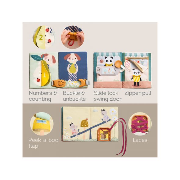 TAF TOYS KNÍŽKA S AKTIVITAMI FANTASY BUSY BOOK - KNÍŽKY PRO NEJMENŠÍ - PRO DĚTI