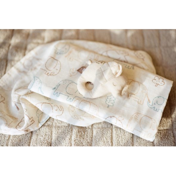 JOLLEIN UBROUSKY MUŠELÍNOVÉ 3 KS 31X31CM ELEPHANT TALES - LÁTKOVÉ UBROUSKY - PŘEBALOVÁNÍ