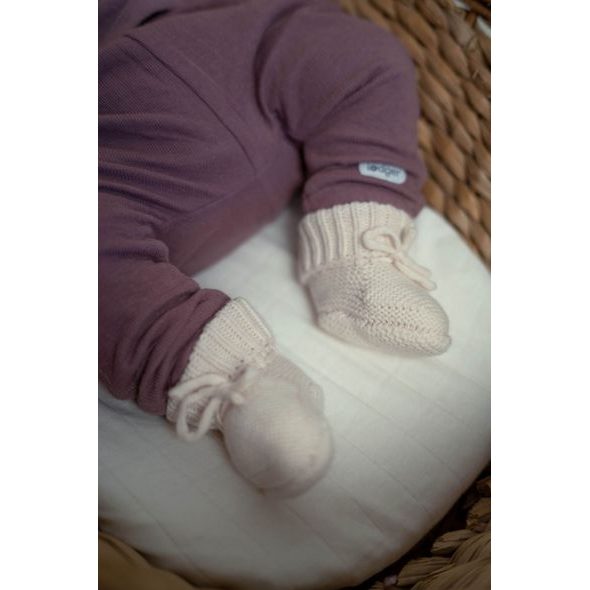 LODGER SLIPPER FOLKLORE MERINO WOOL BIRCH 0 - 6 MĚSÍCŮ - KOJENECKÉ CAPÁČKY - PRO DĚTI