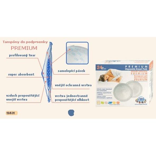 TAMPÓNY DO PODPRSENKY PREMIUM 24KS - PODPRSENKY KE KOJENÍ - PRO MAMINKY