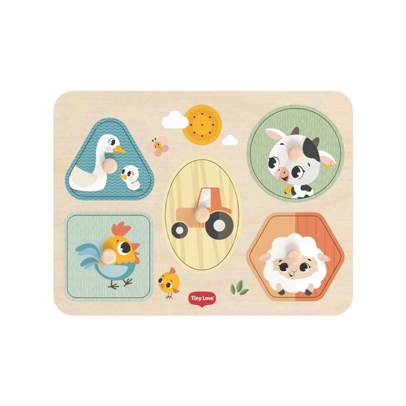 TINY LOVE PUZZLE SE ZVUKY DŘEVĚNÉ FARMERS FUNDAY - DŘEVĚNÉ HRAČKY - PRO DĚTI