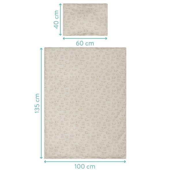 FILLIKID LOŽNÍ POVLEČENÍ 2-DÍLNÝ SET JERSEY DOG BEIGE 100 X 135 CM - POVLEČENÍ DO POSTÝLKY - SPINKÁNÍ