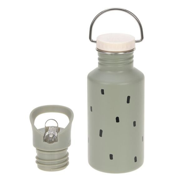 LÄSSIG KIDS BOTTLE STAINLESS STEEL HAPPY PRINTS LIGHT OLIVE - SPORTOVNÍ LAHVE - KRMENÍ