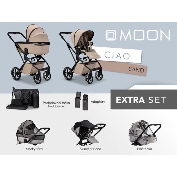 MOON CIAO EXTRA SET - SAND - KOMBINACE S PŘÍSLUŠENSTVÍM - KOČÁRKY A PŘÍSLUŠENSTVÍ