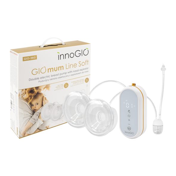 INNOGIO PŘENOSNÁ ELEKTRICKÁ ODSÁVAČKA MATEŘSKÉHO MLÉKA GIOMUM LINE SOFT & ODSÁVAČKA HLENŮ - ODSÁVAČKY MATEŘSKÉHO MLÉKA - KRMENÍ