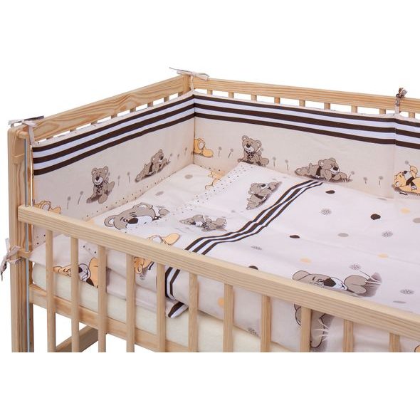 SCARLETT DĚTSKÁ POSTÝLKA S KOMPLETNÍ VÝBAVOU SCARLETT 120X60CM PATRIK BÉŽOVÁ - DŘEVĚNÉ POSTÝLKY - SPINKÁNÍ