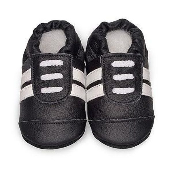 SHOOSHOOS DĚTSKÉ KOŽENÉ BOTIČKY BLACK SPORTS - BOTIČKY - PRO DĚTI