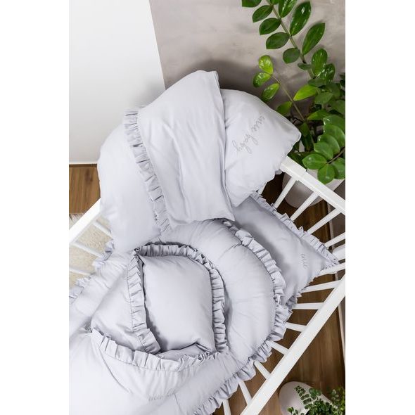 ENIE BABY POVLEČENÍ SWEET ŠEDÉ 100X140 A 40X60 CM - POVLEČENÍ DO POSTÝLKY - SPINKÁNÍ