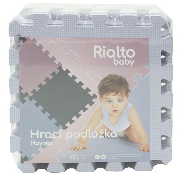 RIALTO BABY HRACÍ PODLOŽKA PUZZLE SILVER 90X90 CM - HRACÍ PODLOŽKY NA ZEM - SPINKÁNÍ