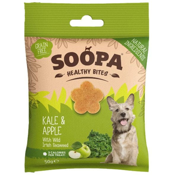 SOOPA PETS SOOPA HEALTHY BITES S KAPUSTOU A JABLKEM 50 G - VÝCVIKOVÉ PAMLSKY PRO PSY - CHOVATELSKÉ POTŘEBY MALVÍKZOO