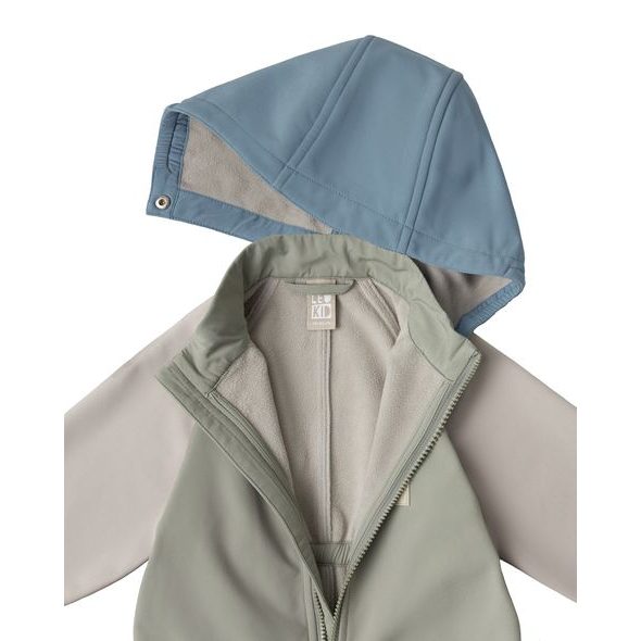 LEOKID SOFTSHELLOVÝ OVERAL COLOR BLOCK WOOD SAGE VEL. 18 - 24 MĚSÍCŮ (VEL. 86) - OVERALY - PRO DĚTI