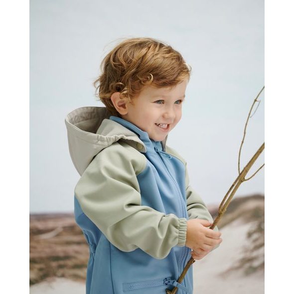 LEOKID SOFTSHELLOVÝ OVERAL COLOR BLOCK BLUE CAPE VEL. 12 - 18 MĚSÍCŮ (VEL. 80) - OVERALY - PRO DĚTI