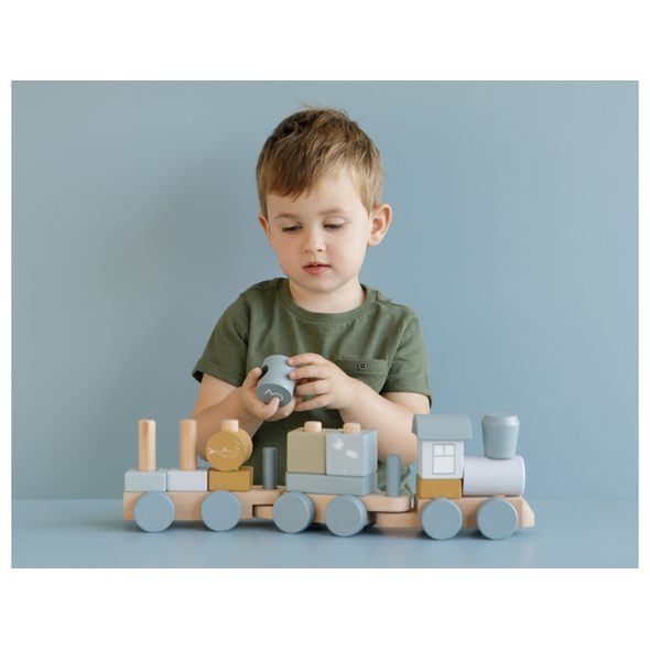 LITTLE DUTCH VLÁČEK DŘEVĚNÝ OCEAN BLUE - VLÁČKY - PRO DĚTI