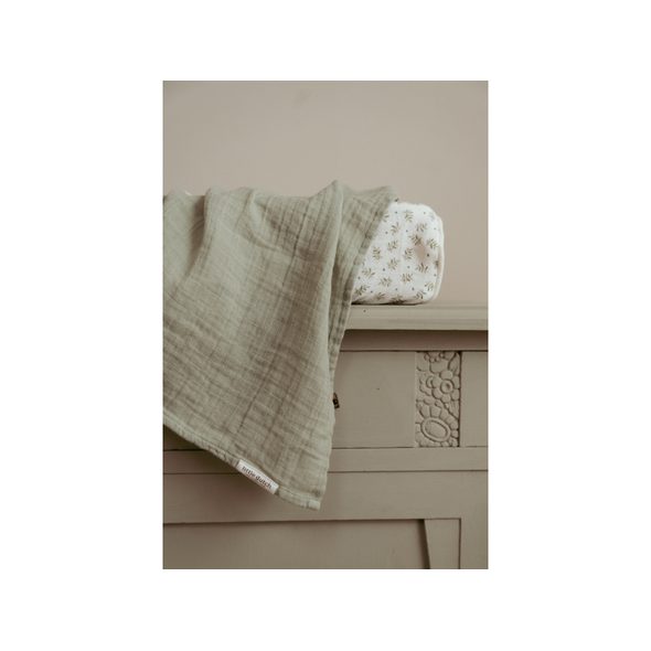 LITTLE DUTCH PLENA ZAVINOVACÍ 120X120 CM PURE SAGE - ZAVINOVACÍ PLENY / OSUŠKY VELKÉ - PŘEBALOVÁNÍ