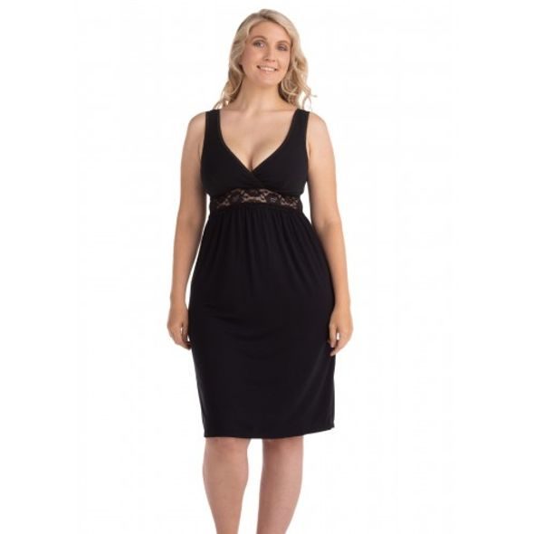 CARRIWELL TĚHOTENSKÁ A KOJICÍ NOČNÍ KOŠILKA ČERNÁ - OBLEČENÍ UMOŽŇUJÍCÍ KOJENÍ - PRO MAMINKY