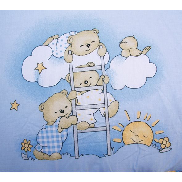 SCARLETT SOUPRAVA DO POSTÝLKY 4-DÍLNÁ MRÁČEK MODRÁ 90X120CM - POVLEČENÍ DO POSTÝLKY - SPINKÁNÍ