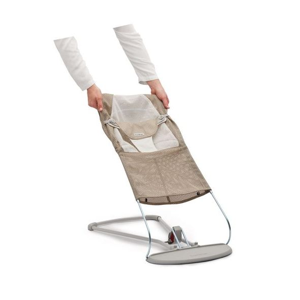 BABYBJORN BABYBJORN POTAH NA LEHÁTKO SOFT GREY BEIGE/WHITE MESH - LEHÁTKA A HOUPADLA - SPINKÁNÍ