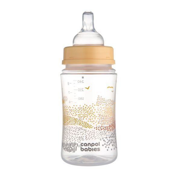CANPOL BABIES ANTIKOLIKOVÁ LAHEV EASYSTART MOUNTAINS 240ML BÉŽOVÁ - KOJENECKÉ LAHVE - KRMENÍ