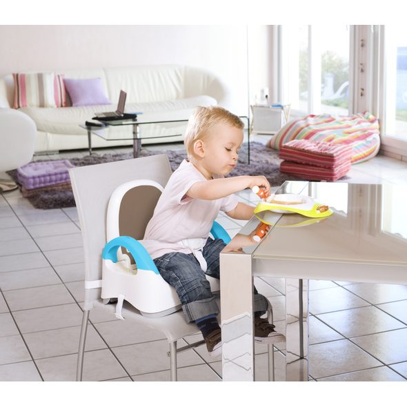 BABYMOOV COMPACT SEAT BLUE PŘENOSNÁ ŽIDLIČKA S BRYNDÁČKEM NOVINKA ! - JÍDELNÍ ŽIDLIČKY CESTOVNÍ - KRMENÍ