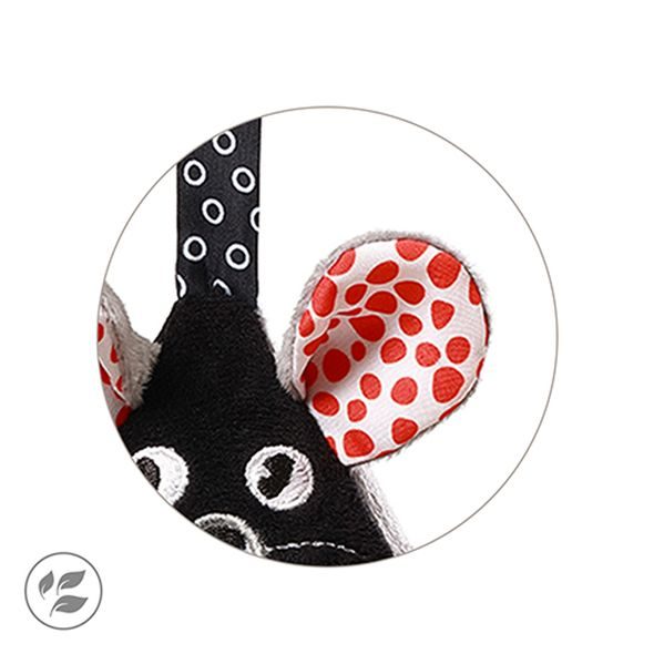 BABYONO HRAČKA ZÁVĚSNÁ KONTRASTNÍ NA C KROUŽKU MOUSE 0 M+ - HRAČKY K ZAVĚŠENÍ - PRO DĚTI
