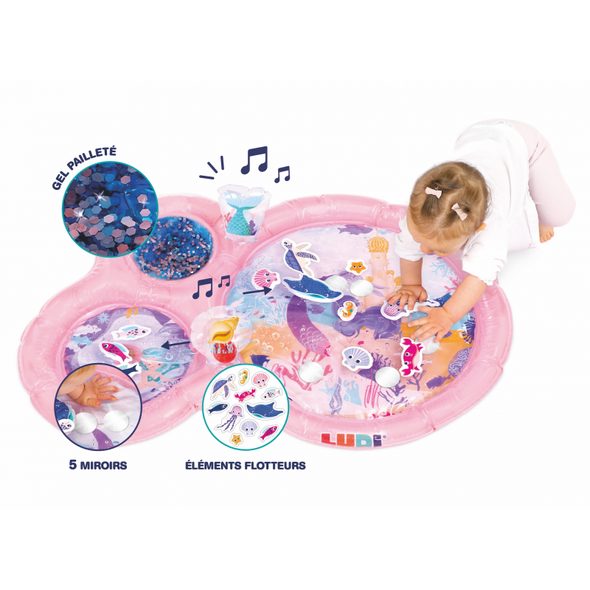 LUDI PODLOŽKA NA HRANÍ S VODOU MOŘSKÉ VÍLY RŮŽOVÁ - HRACÍ PODLOŽKY NA ZEM - SPINKÁNÍ