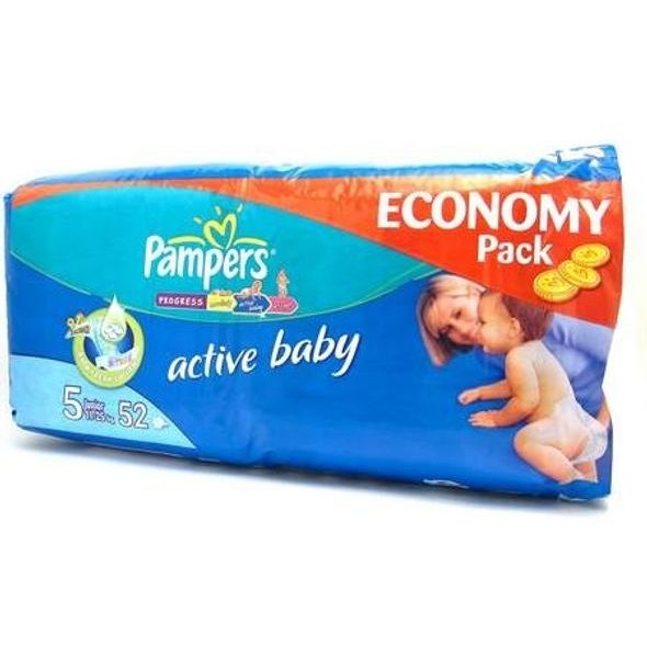 PAMPERS ECONOMY JUNIOR 52KS - LÁTKOVÉ PLENY SKLÁDANÉ - PŘEBALOVÁNÍ
