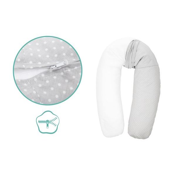 FILLIKID KOJÍCÍ POLŠTÁŘ DOTS GREY 190 CM - KOJÍCÍ POLŠTÁŘE - KRMENÍ