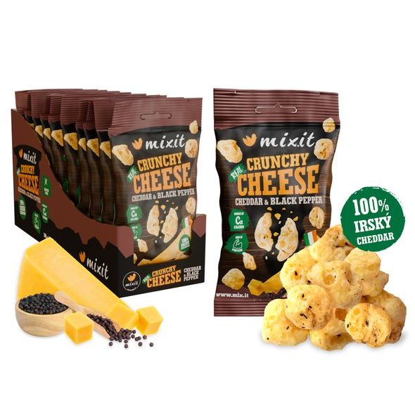 KŘUPAVÝ SÝR DO KAPSY - IRSKÝ CHEDDAR & ČERNÝ PEPŘ - SLANÉ ZOBÁNÍ - PRO MAMINKY