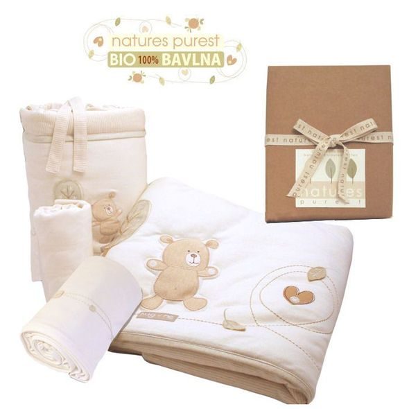 NATURES PUREST SET DO POSTÝLKY 4 KS TEDDY - POVLEČENÍ DO POSTÝLKY - SPINKÁNÍ