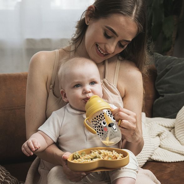 CANPOL BABIES HRNEČEK NEVYLÉVACÍ SE SLÁMKOU A ZÁVAŽÍM BABIESBOO 270ML GEPARD - DĚTSKÉ HRNEČKY - KRMENÍ