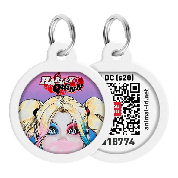 WAUDOG CHYTRÁ ID ZNÁMKA S QR TAGEM DC HARLEY QUINN - PŘÍVĚSKY NA OBOJEK - CHOVATELSKÉ POTŘEBY MALVÍKZOO