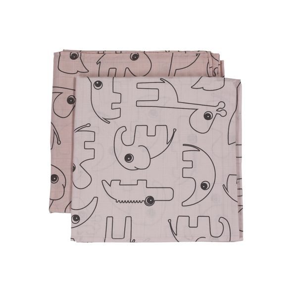 DONE BY DEER MUŠELÍNOVÉ ZAVINOVACÍ PLENKY CONTOUR 2 KS RŮŽOVÁ - ZAVINOVACÍ PLENY / OSUŠKY VELKÉ - PŘEBALOVÁNÍ