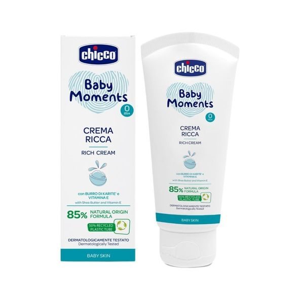 CHICCO KRÉM VYŽIVUJÍCÍ BABY MOMENTS 85% PŘÍRODNÍCH SLOŽEK 100ML 0M+ - ŠAMPÓNY, KOZMETIKA - KOUPÁNÍ A ZDRAVÍ