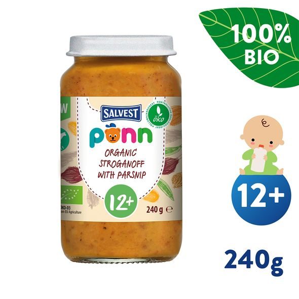 SALVEST PÕNN BIO HOVĚZÍ STROGANOV S PASTINÁKEM (240 G) - MASO/ZELENINA - KRMENÍ