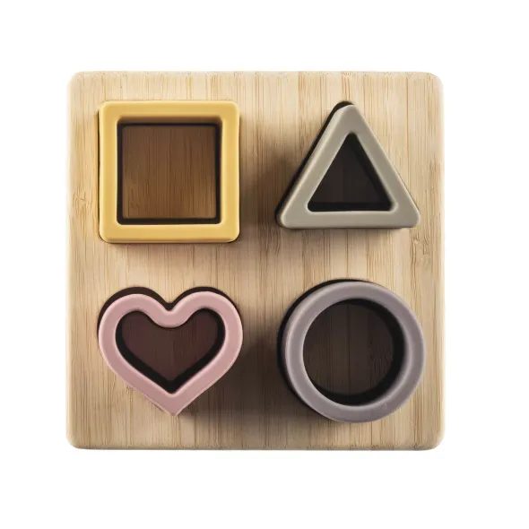 ZOPA SILIKONOVÁ BAMBUSOVÁ SKLÁDAČKA - VKLÁDÁNÍ TVARŮ - PRO DĚTI