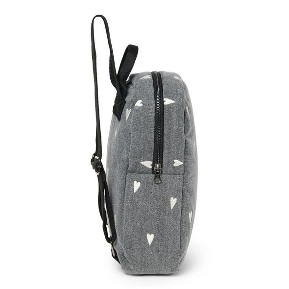 STUDIO NOOS DENIM MINI BACKPACK BATŮŽEK GREY HEART - ORGANIZÉRY A KOŠÍKY - KOČÁRKY A PŘÍSLUŠENSTVÍ