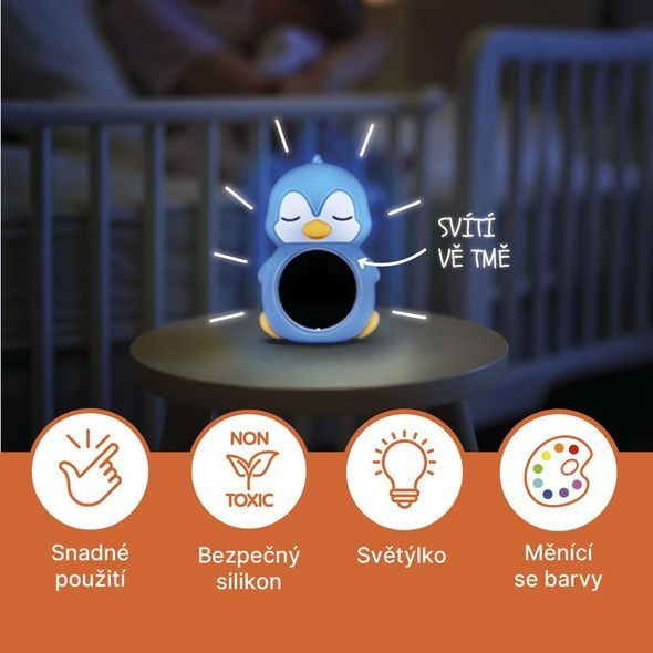 ZOPA SILIKONOVÝ DIGITÁLNÍ TEPLOMĚR 3V1 - NOČNÍ SVĚTLA - SPINKÁNÍ