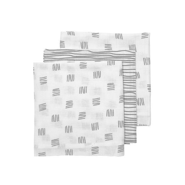 MEYCO PLENY 3-BALENÍ BLOCK STRIPE GREY - ZAVINOVACÍ PLENY / OSUŠKY VELKÉ - PŘEBALOVÁNÍ