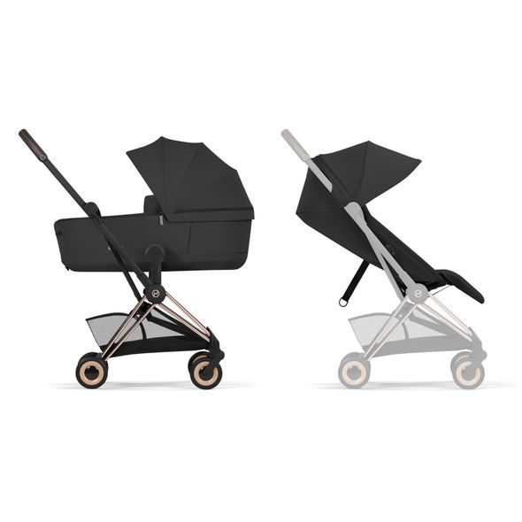 CYBEX COYA COMFORT ROSEGOLD + SKLÁDACÍ KORBA SEPIA BLACK - KOČÁRKY DO LETADLA - KOČÁRKY A PŘÍSLUŠENSTVÍ