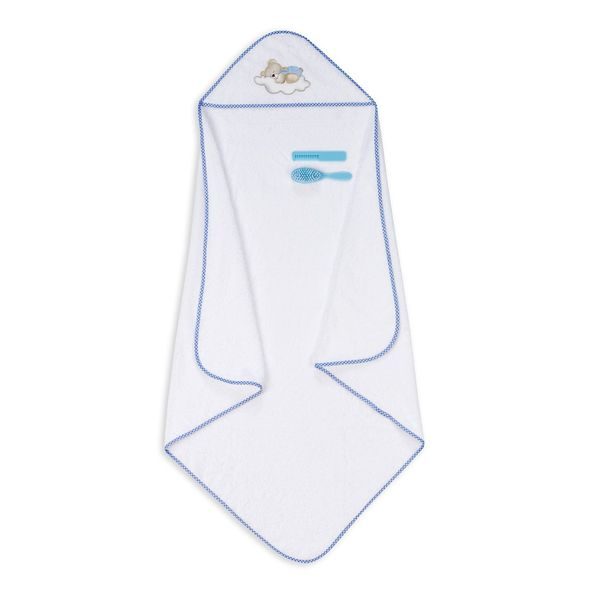 INTERBABY OSUŠKA FROTÉ MEDVÍDEK LOVE + HŘEBEN BÍLO/MODRÁ - OSUŠKY A DĚTSKÉ ŽUPANY - KOUPÁNÍ A ZDRAVÍ