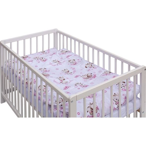 SCARLETT DĚTSKÁ POSTÝLKA S KOMPLETNÍ VÝBAVOU SCARLETT FIKI 120 X 60 CM - RŮŽOVÁ - DŘEVĚNÉ POSTÝLKY - SPINKÁNÍ