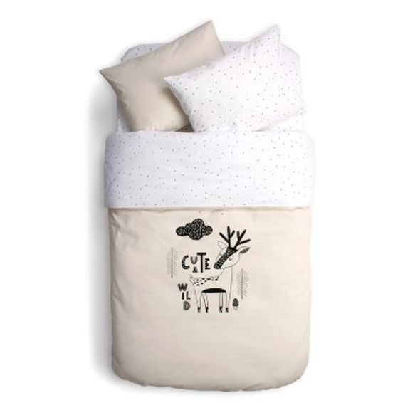 FUNNABABY POVLEČENÍ CUTE & WILD BEIGE 100 X 135 CM/60 X 40 CM - POVLEČENÍ DO POSTÝLKY - SPINKÁNÍ