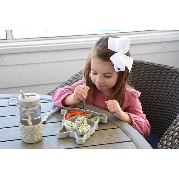 MELII SILIKONOVÝ DĚLENÝ TALÍŘEK S PŘÍSAVKOU - BULDOČEK - MISKY, TALÍŘKY A PODLOŽKY - KRMENÍ