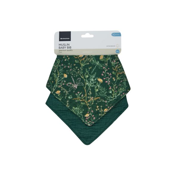 KIKKABOO BRYNDÁČEK BANDANA 2KS SECRET GARDEN GREEN - BRYNDÁKY - KRMENÍ