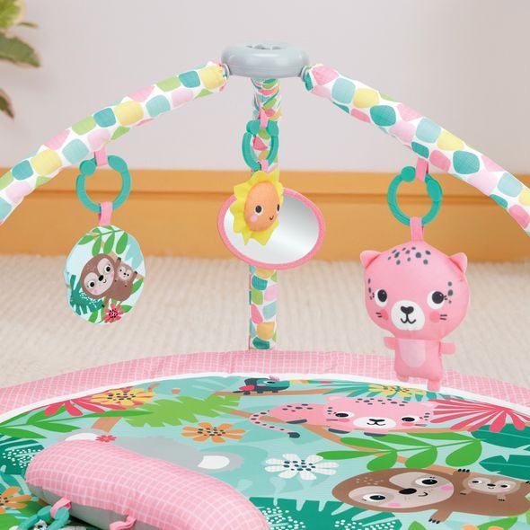 BRIGHT STARTS DEKA NA HRANÍ PRO ROZVOJ MOTORIKY A SMYSLŮ POP 'N WIGGLE ROSY RAINFOREST™, 0M+ - HRACÍ DEKY - PRO DĚTI